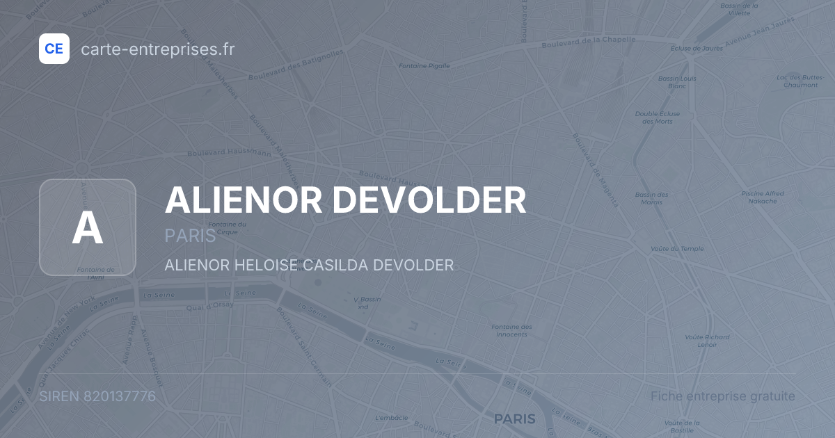 ALIENOR DEVOLDER — 820137776 — fiche entreprise