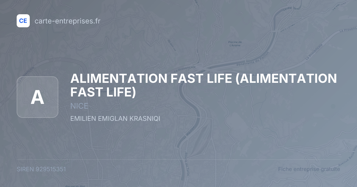 ALIMENTATION FAST LIFE (ALIMENTATION FAST LIFE) — 929515351 — fiche entreprise