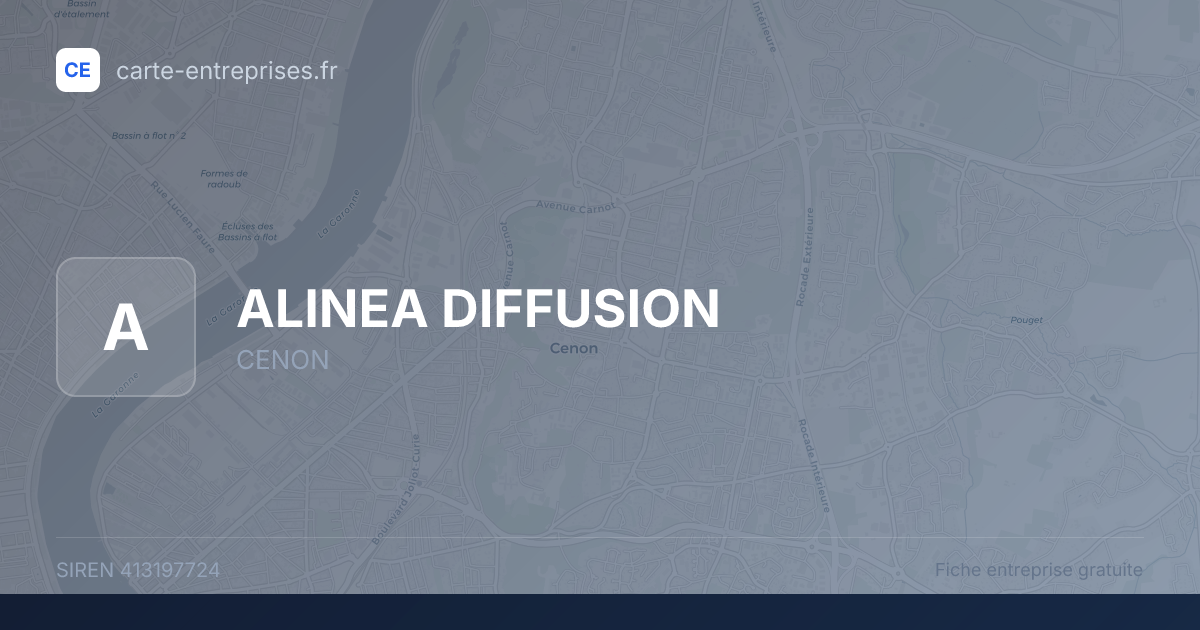 ALINEA DIFFUSION — 413197724 — fiche entreprise