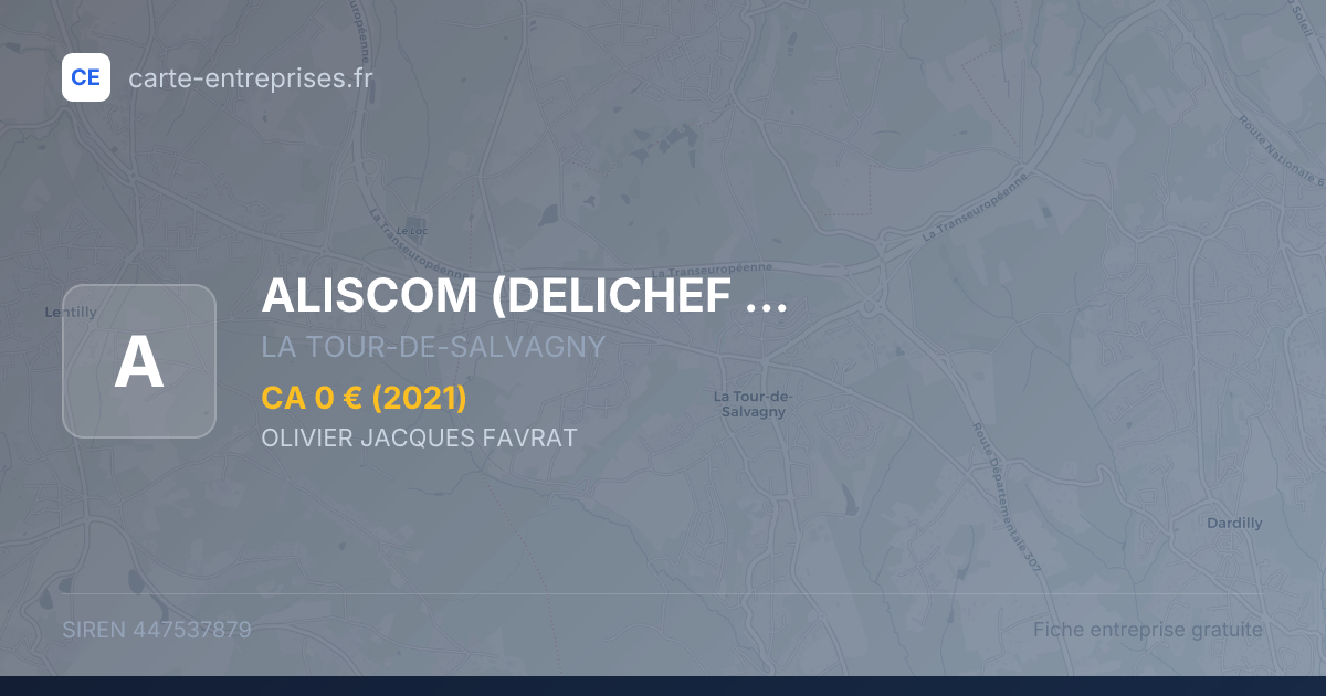 ALISCOM (DELICHEF                                                    EISL) — 447537879 — fiche entreprise