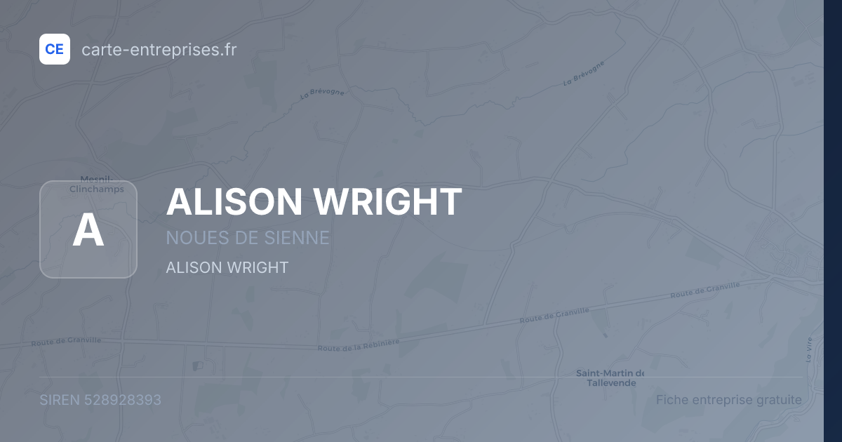 ALISON WRIGHT — 528928393 — fiche entreprise