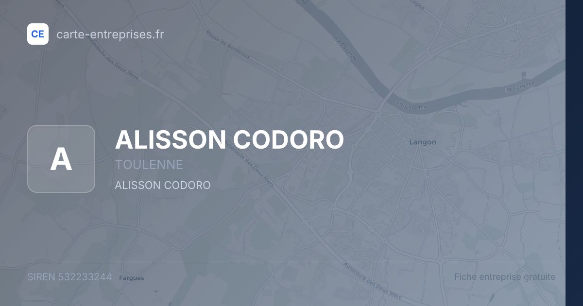 ALISSON CODORO — 532233244 — fiche entreprise