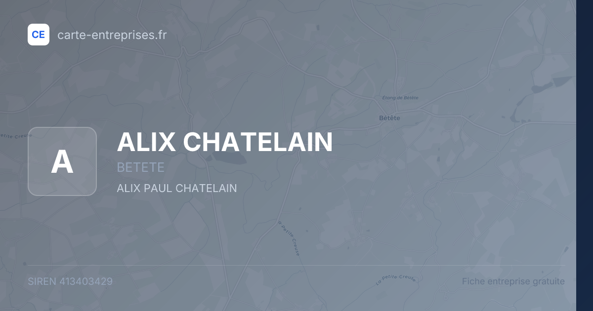 ALIX CHATELAIN — 413403429 — fiche entreprise
