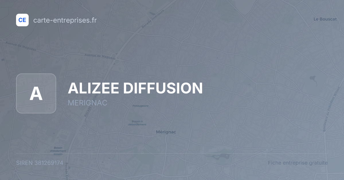 ALIZEE DIFFUSION — 381269174 — fiche entreprise