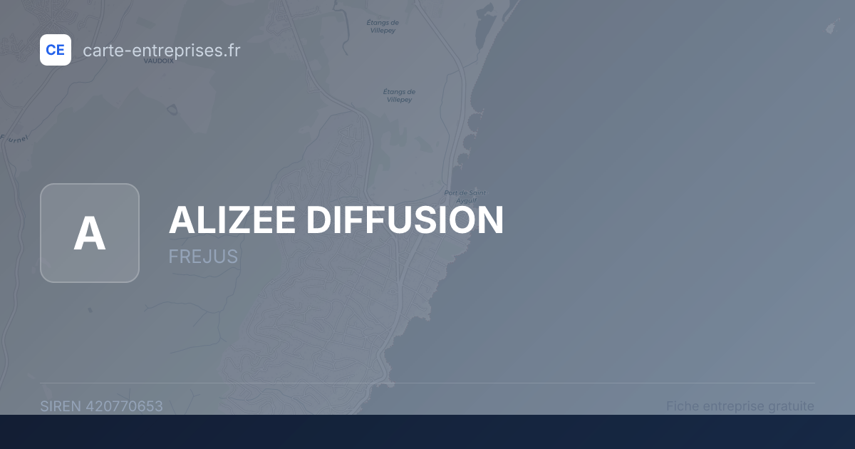 ALIZEE DIFFUSION — 420770653 — fiche entreprise