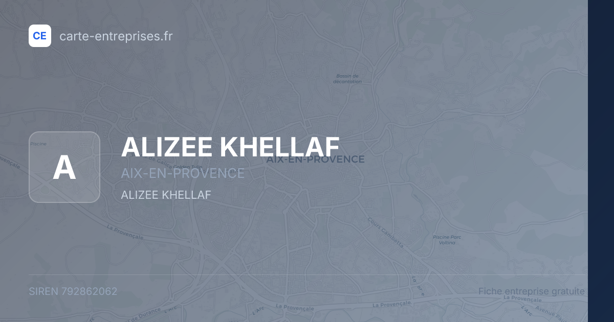 ALIZEE KHELLAF — 792862062 — fiche entreprise