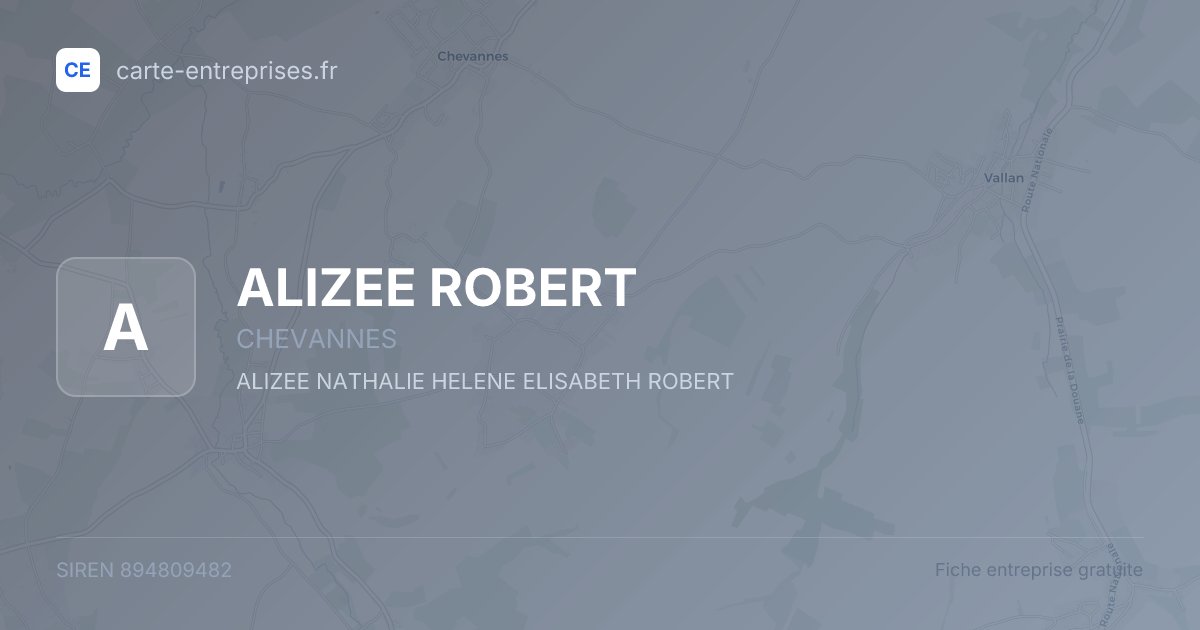 ALIZEE ROBERT — 894809482 — fiche entreprise