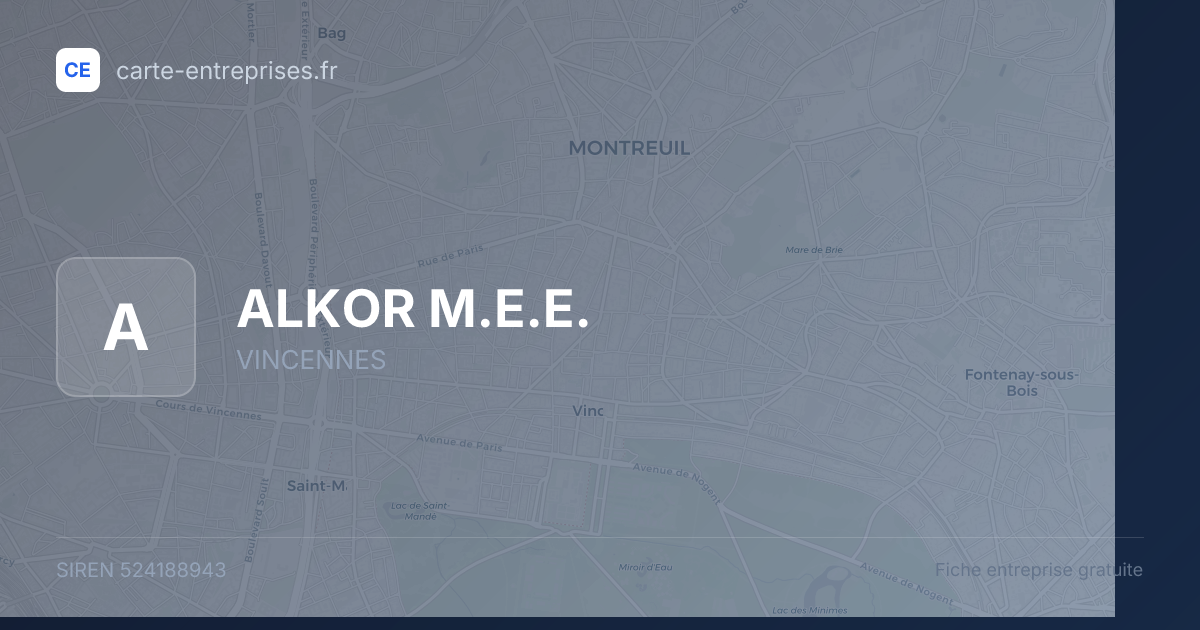 ALKOR M.E.E. — 524188943 — fiche entreprise