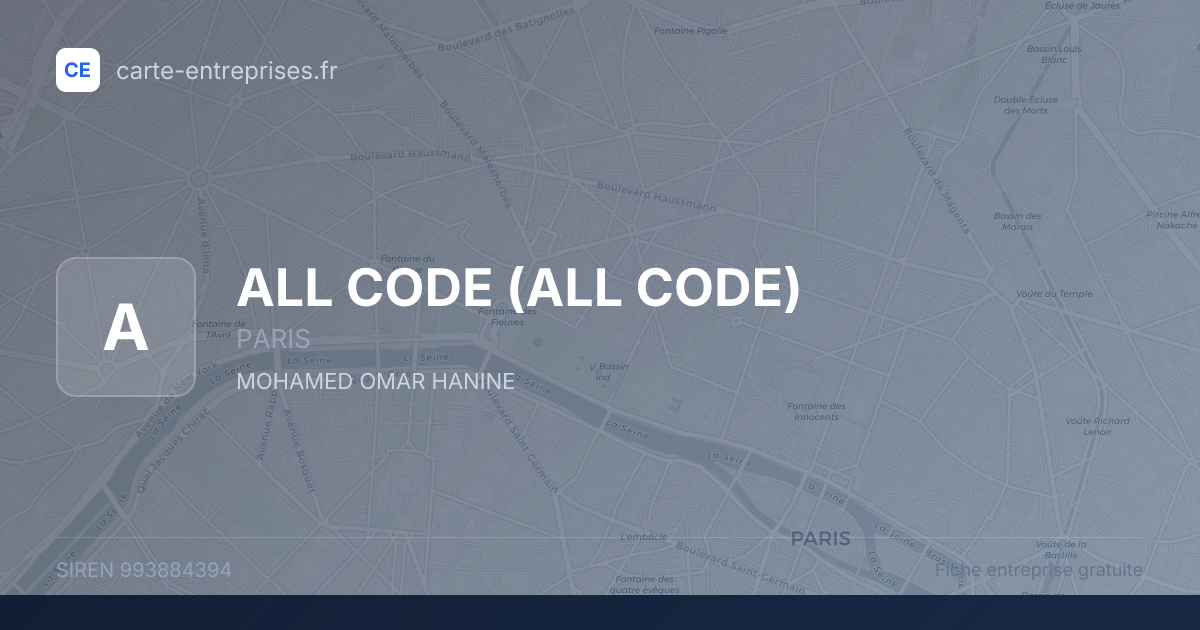 ALL CODE — 993884394 — fiche entreprise
