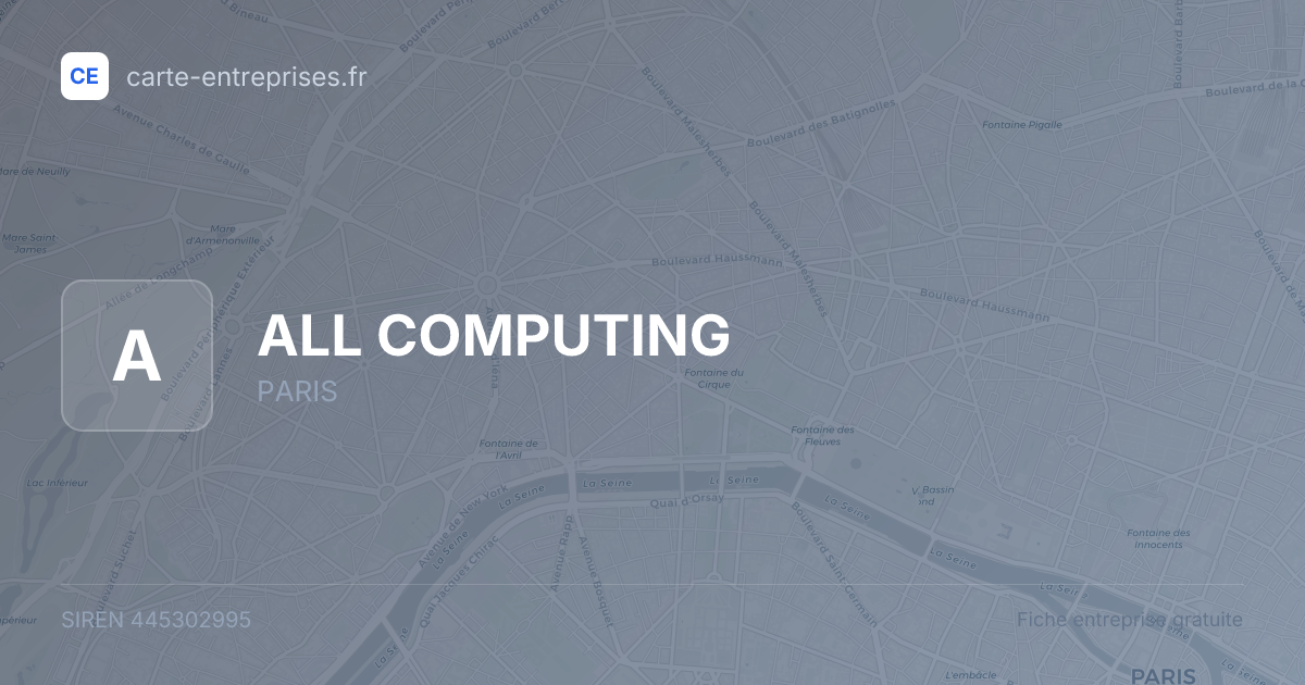ALL COMPUTING — 445302995 — fiche entreprise