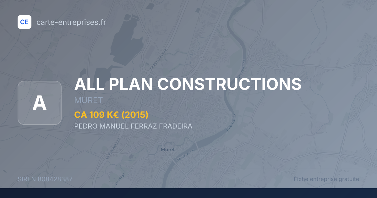 ALL PLAN CONSTRUCTIONS — 808428387 — fiche entreprise