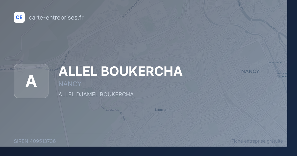 ALLEL BOUKERCHA — 409513736 — fiche entreprise