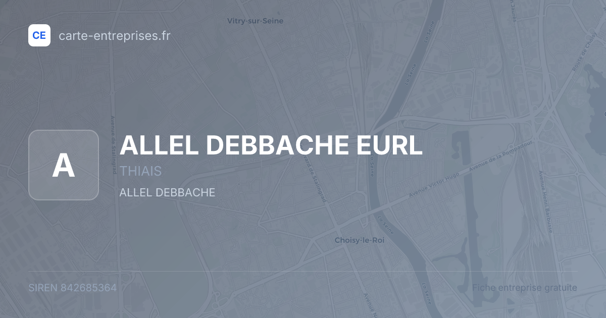 ALLEL DEBBACHE EURL — 842685364 — fiche entreprise