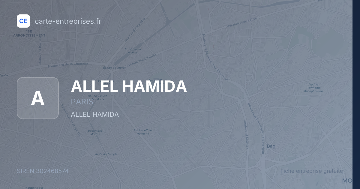 ALLEL HAMIDA — 302468574 — fiche entreprise