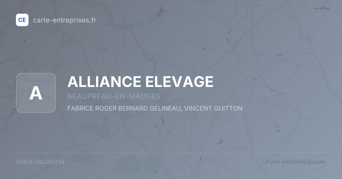 ALLIANCE ELEVAGE — 388261034 — fiche entreprise