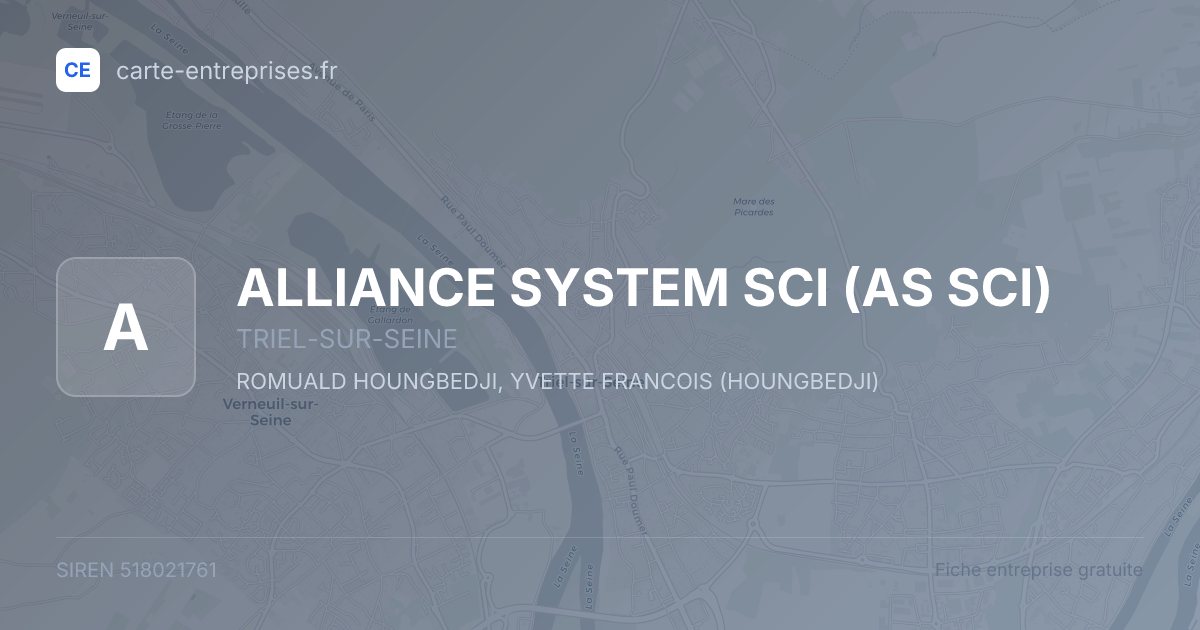 ALLIANCE SYSTEM SCI (AS SCI) — 518021761 — fiche entreprise