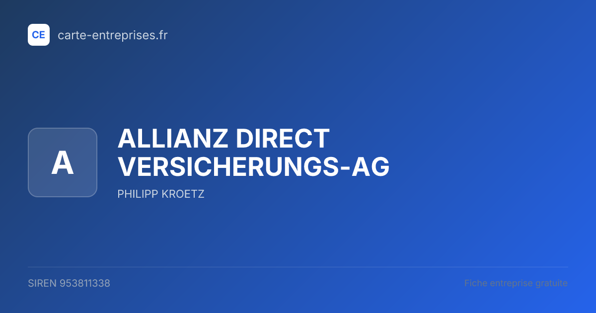 ALLIANZ DIRECT VERSICHERUNGS-AG — 953811338 — fiche entreprise