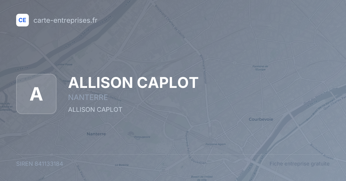 ALLISON CAPLOT — 841133184 — fiche entreprise