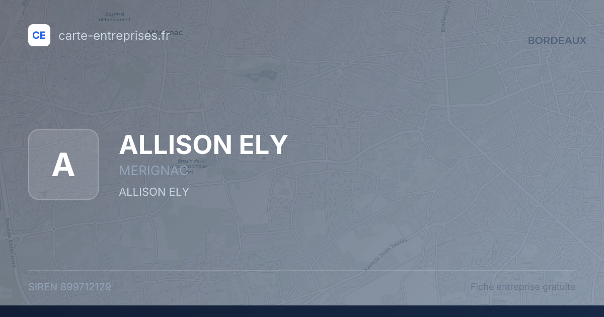 ALLISON ELY — 899712129 — fiche entreprise