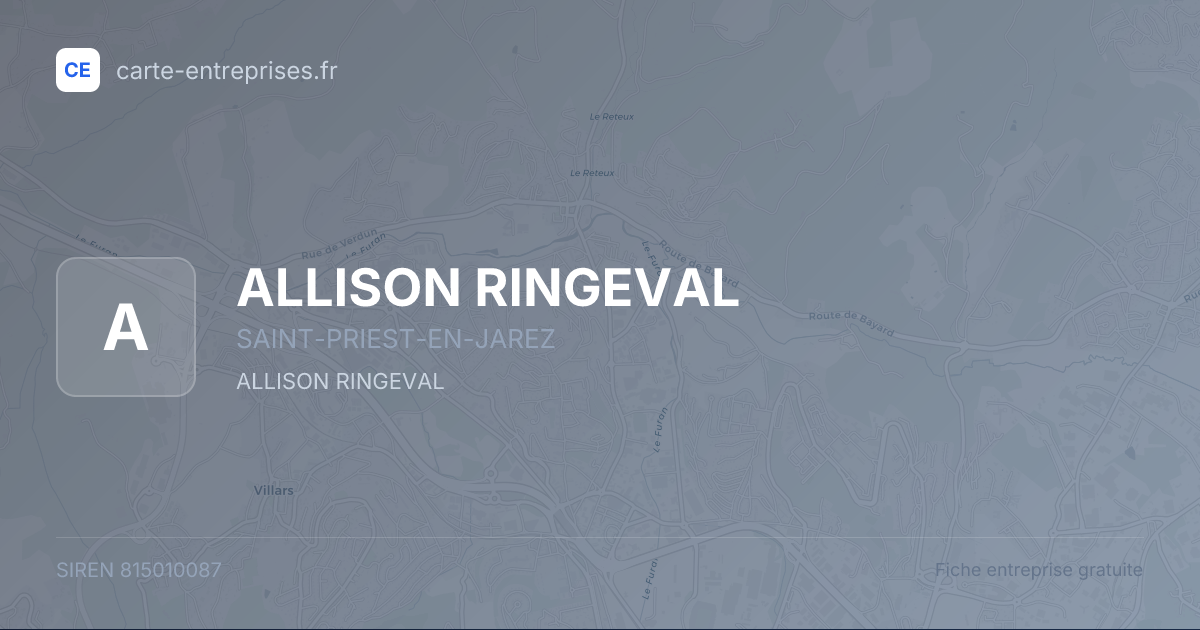 ALLISON RINGEVAL — 815010087 — fiche entreprise