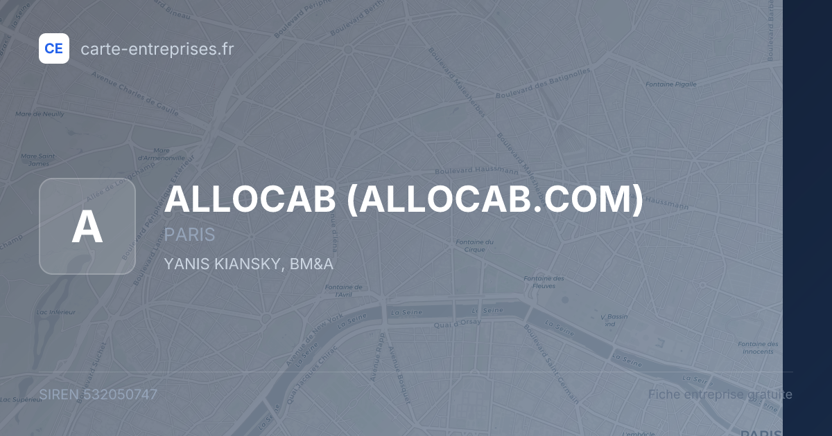 ALLOCAB (ALLOCAB.COM) — 532050747 — fiche entreprise