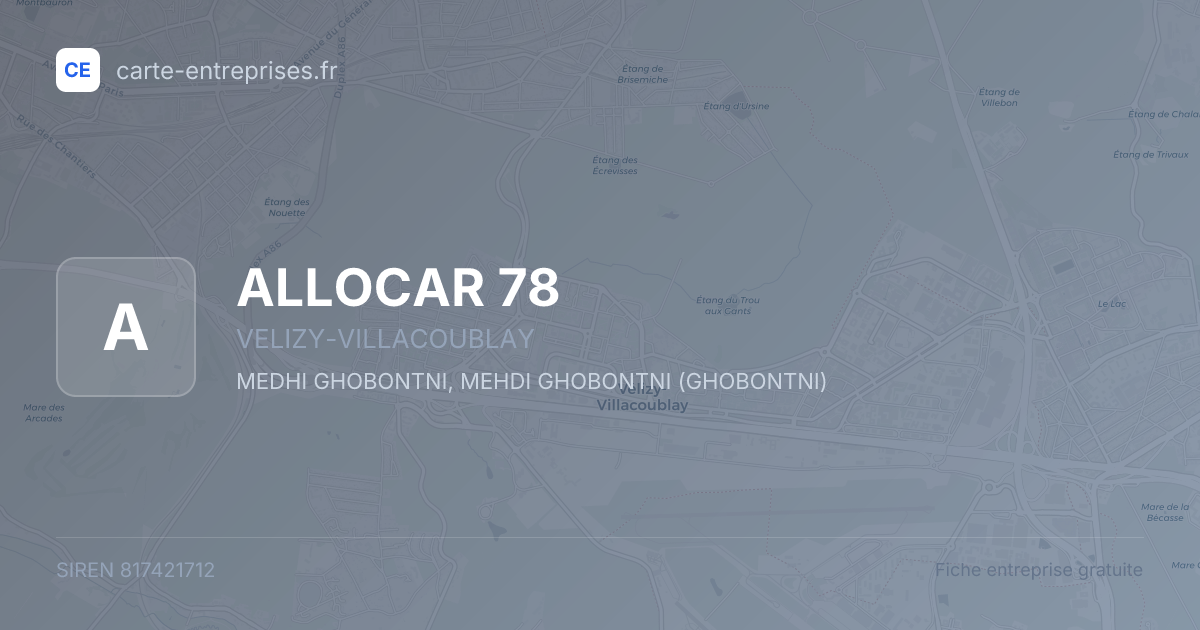 ALLOCAR 78 — 817421712 — fiche entreprise