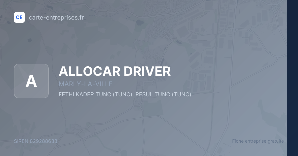 ALLOCAR DRIVER — 829288638 — fiche entreprise