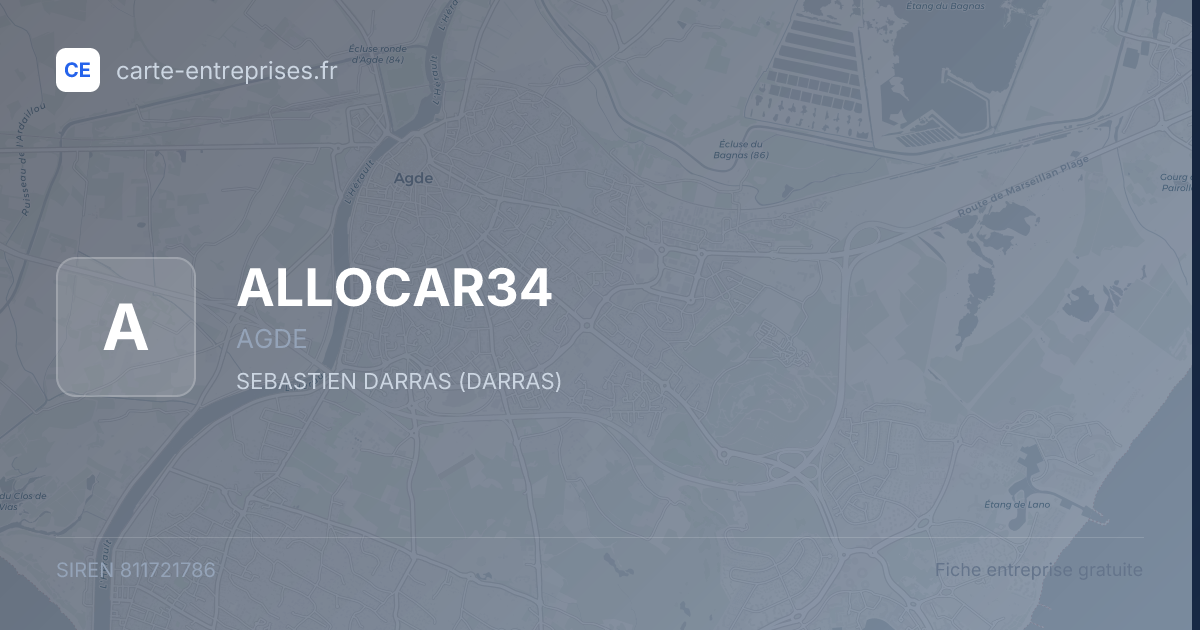 ALLOCAR34 — 811721786 — fiche entreprise