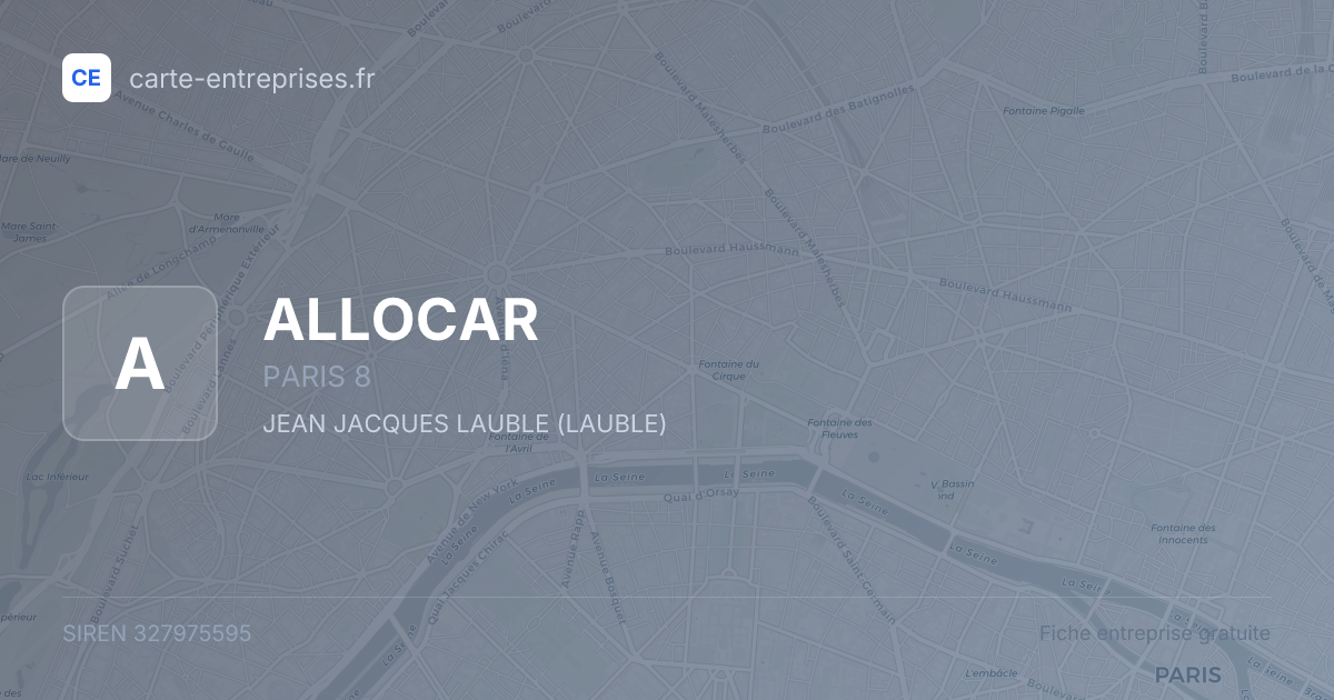 ALLOCAR — 327975595 — fiche entreprise