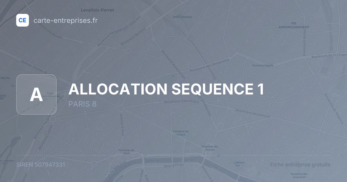 ALLOCATION SEQUENCE 1 — 507947331 — fiche entreprise