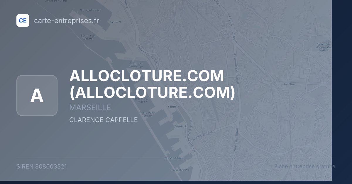 ALLOCLOTURE.COM — 808003321 — fiche entreprise
