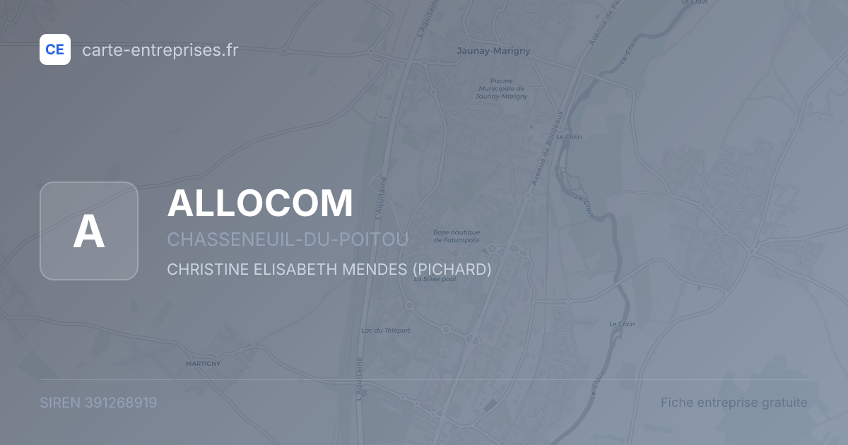 ALLOCOM — 391268919 — fiche entreprise