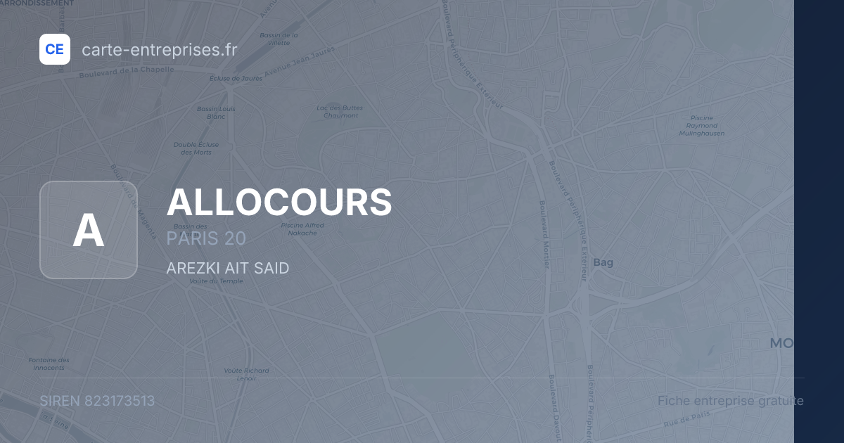 ALLOCOURS — 823173513 — fiche entreprise