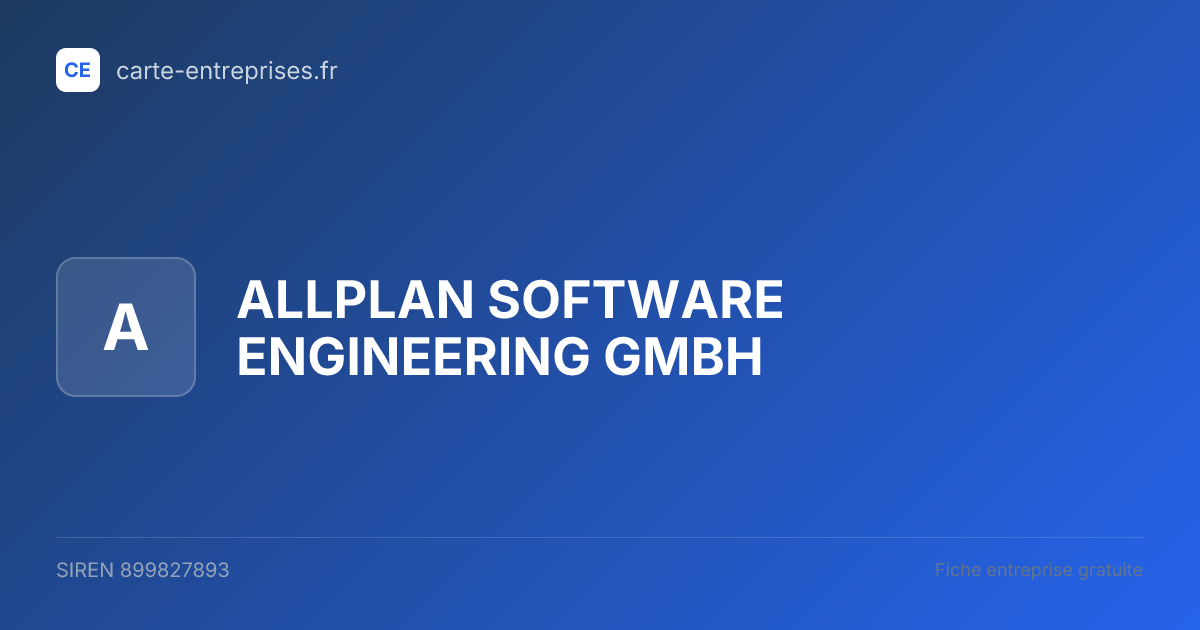 ALLPLAN SOFTWARE ENGINEERING GMBH — 899827893 — fiche entreprise
