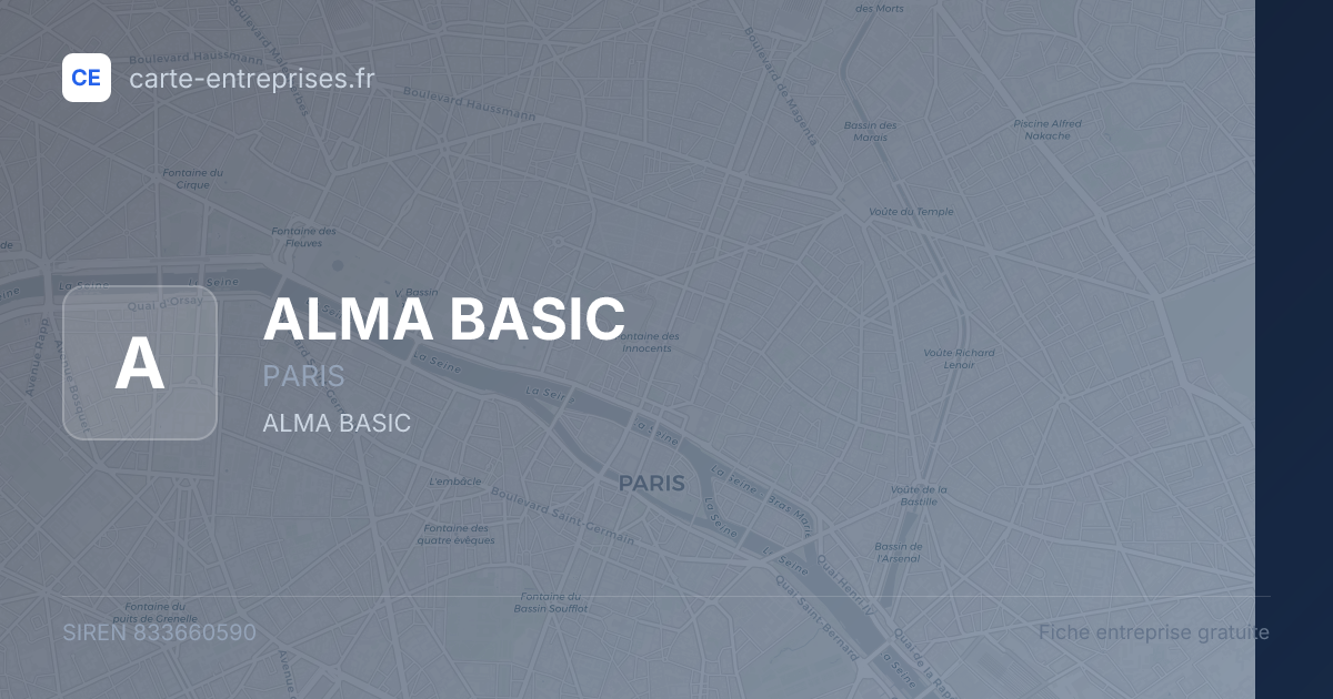 ALMA BASIC — 833660590 — fiche entreprise