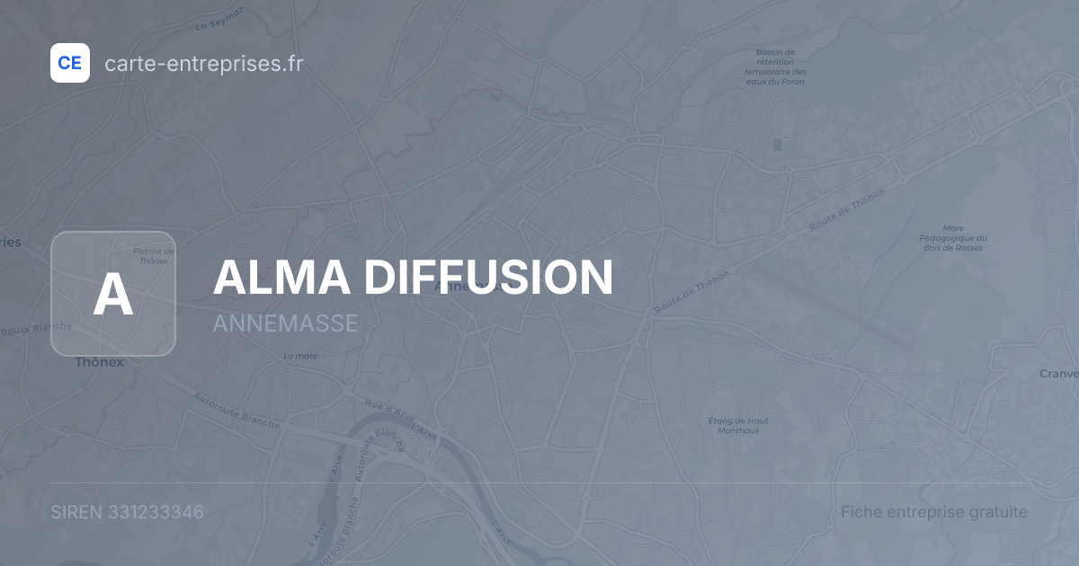 ALMA DIFFUSION — 331233346 — fiche entreprise