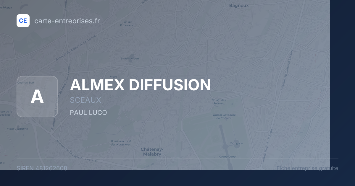ALMEX DIFFUSION — 481262608 — fiche entreprise