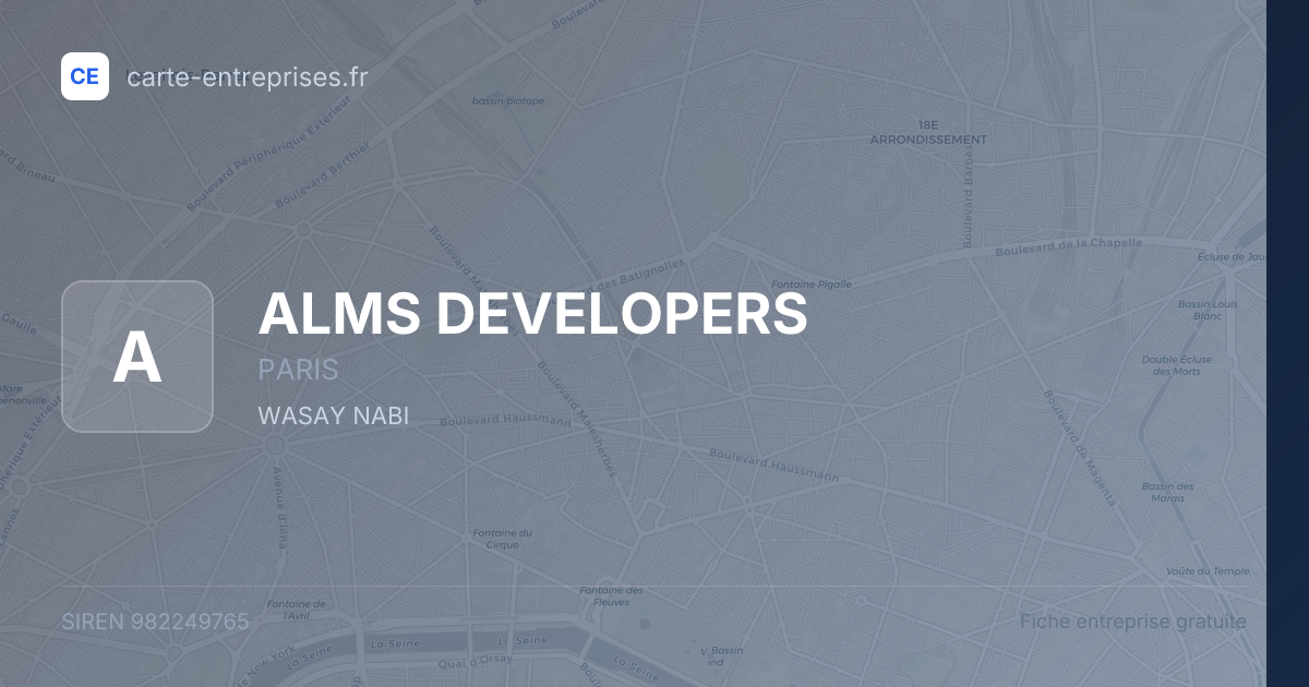 ALMS DEVELOPERS — 982249765 — fiche entreprise