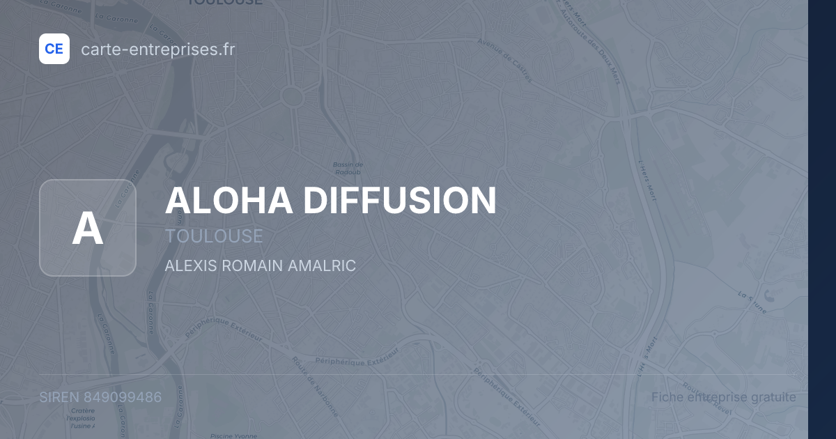 ALOHA DIFFUSION — 849099486 — fiche entreprise