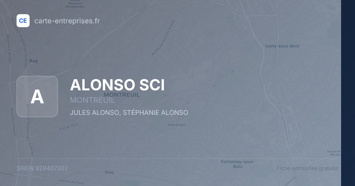 ALONSO SCI — 929407302 — fiche entreprise