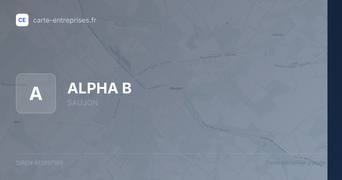 ALPHA B — 413897166 — fiche entreprise