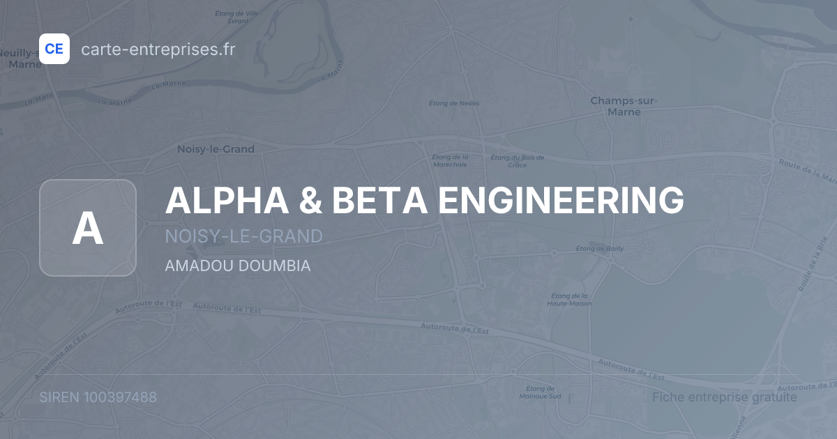 ALPHA & BETA ENGINEERING — 100397488 — fiche entreprise