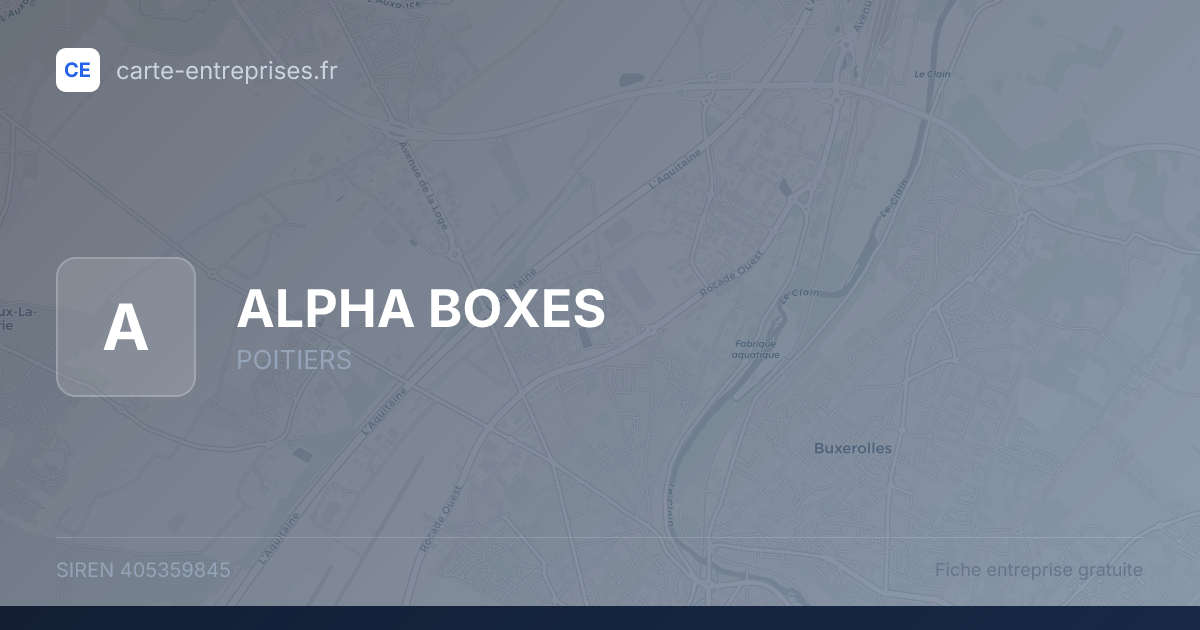 ALPHA BOXES — 405359845 — fiche entreprise