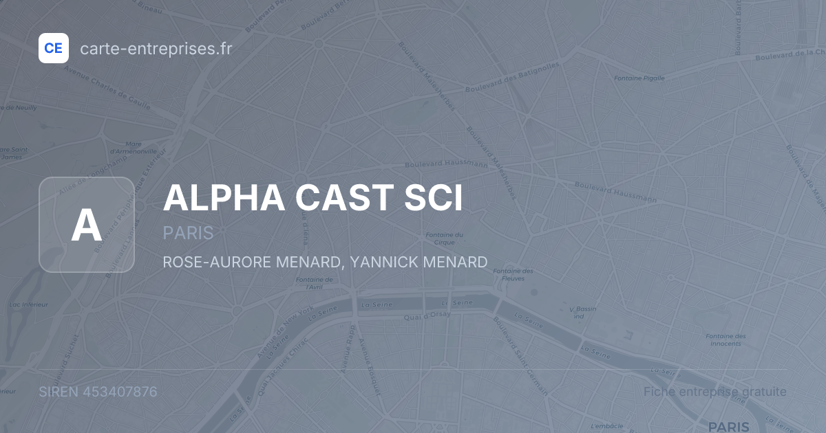 ALPHA CAST SCI — 453407876 — fiche entreprise
