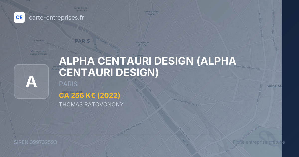 ALPHA CENTAURI DESIGN — 399732593 — fiche entreprise