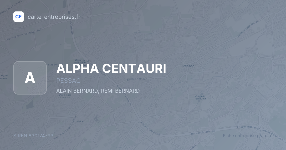 ALPHA CENTAURI — 830174793 — fiche entreprise