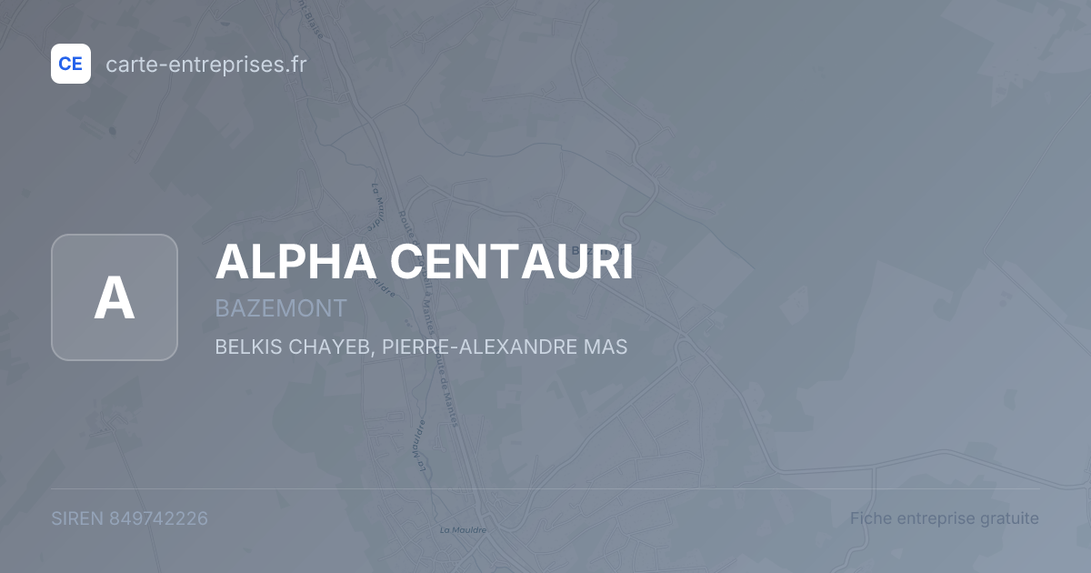 ALPHA CENTAURI — 849742226 — fiche entreprise