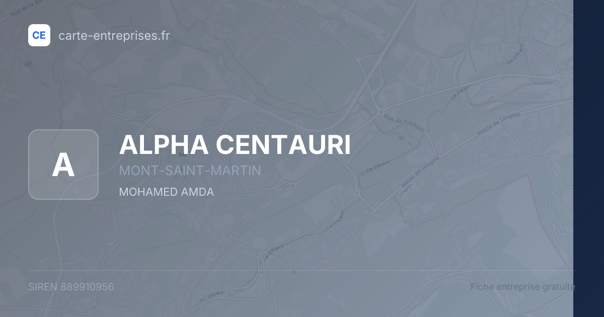 ALPHA CENTAURI — 889910956 — fiche entreprise