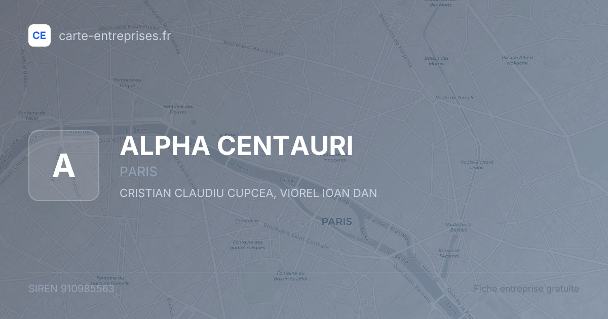 ALPHA CENTAURI — 910985563 — fiche entreprise