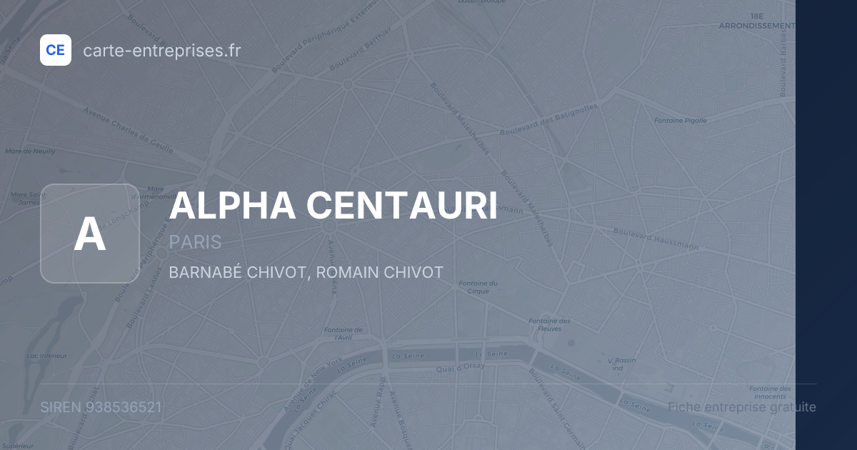ALPHA CENTAURI — 938536521 — fiche entreprise
